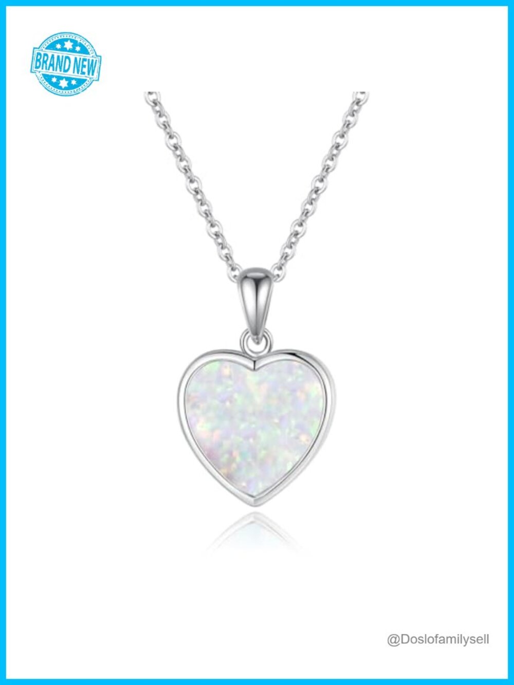 Sterling Silver Heart Cremation Urn Necklace White Opal Memorial Jewelry